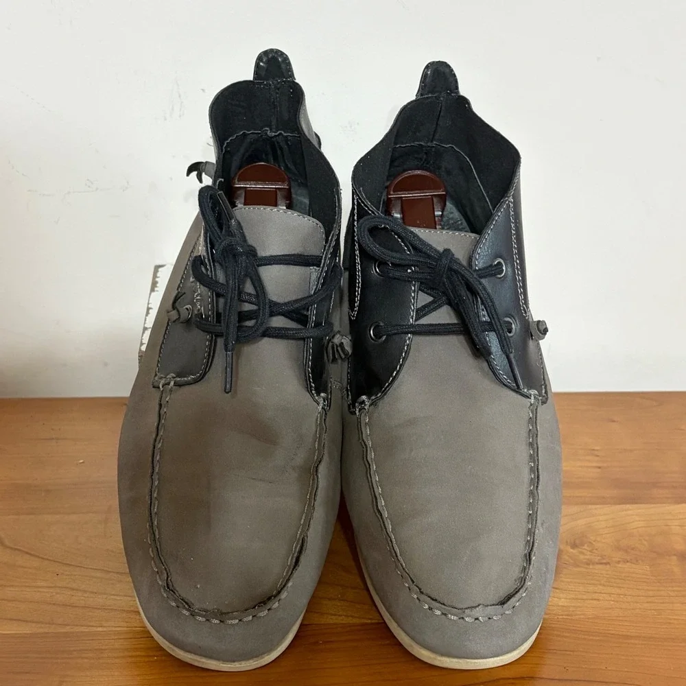 Madden Men M-Grotto Grey Black Chukka Boat Shoes Size 9 Leather Lining Boots